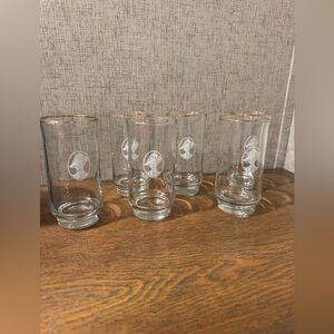 Vintage Avon Mrs Albee Drinking Glasses with 22K Gold Rim  - Set of 6